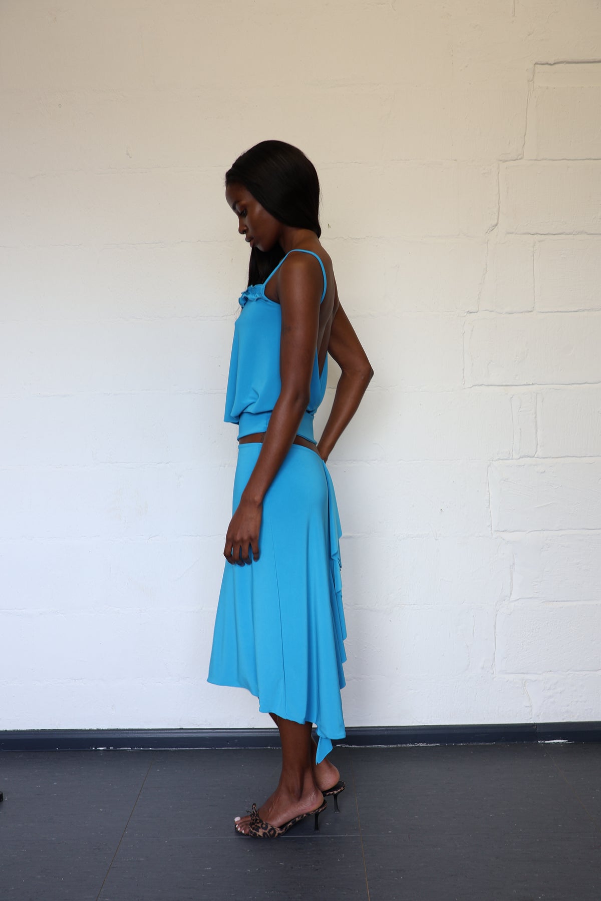 Valentina Midi Skirt - Aqua