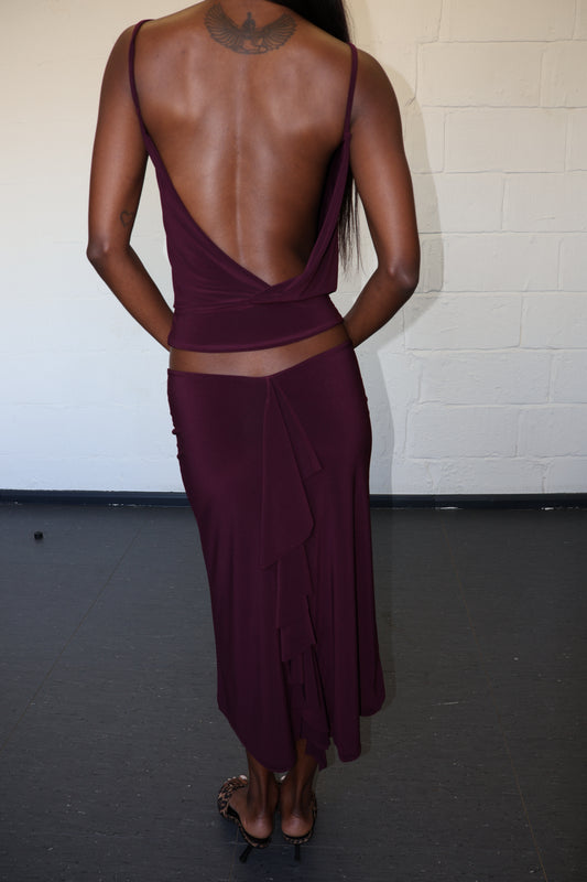 Valentina Midi Skirt - Plum