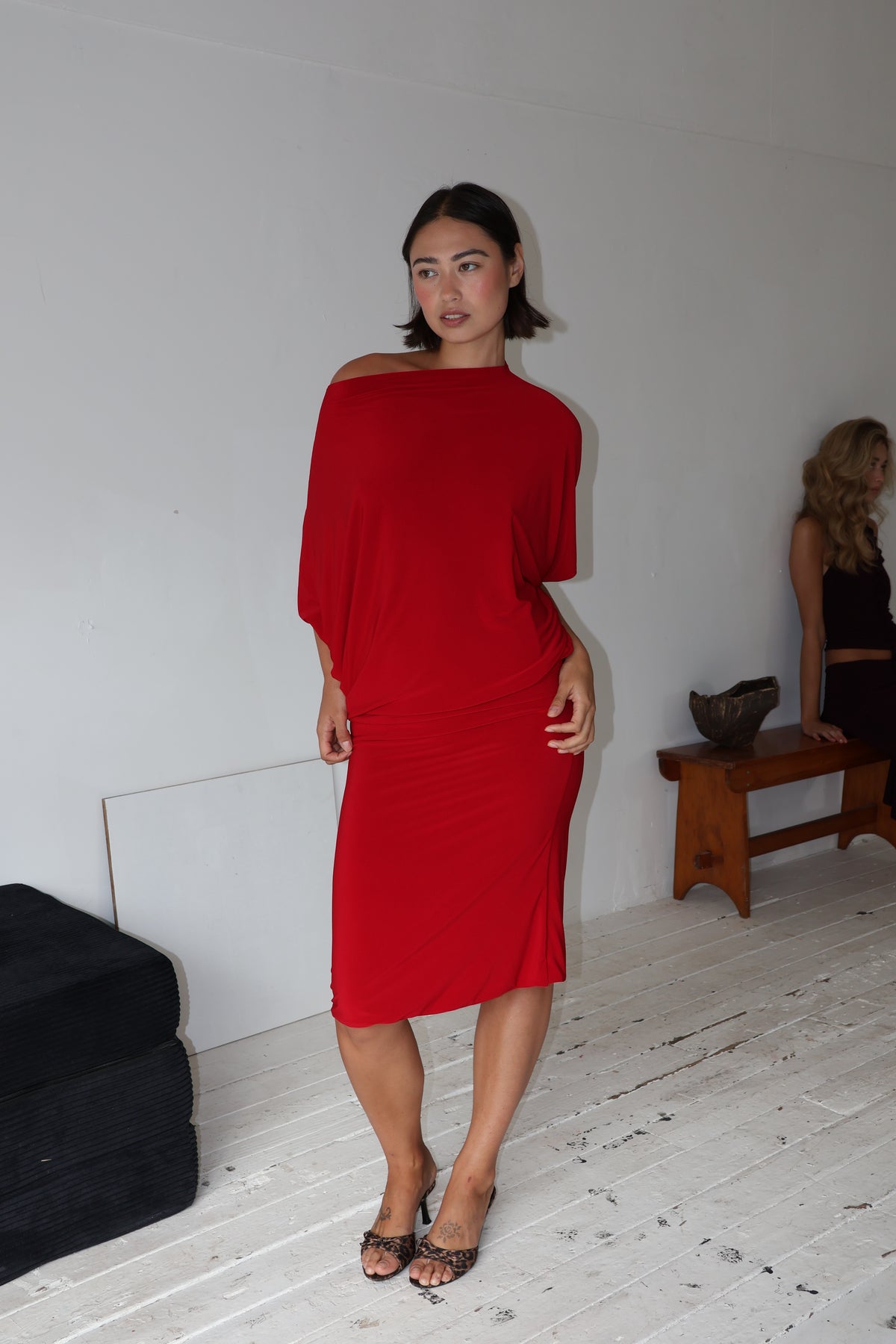 Still a Tease Midi Dress - Crimson Kiss