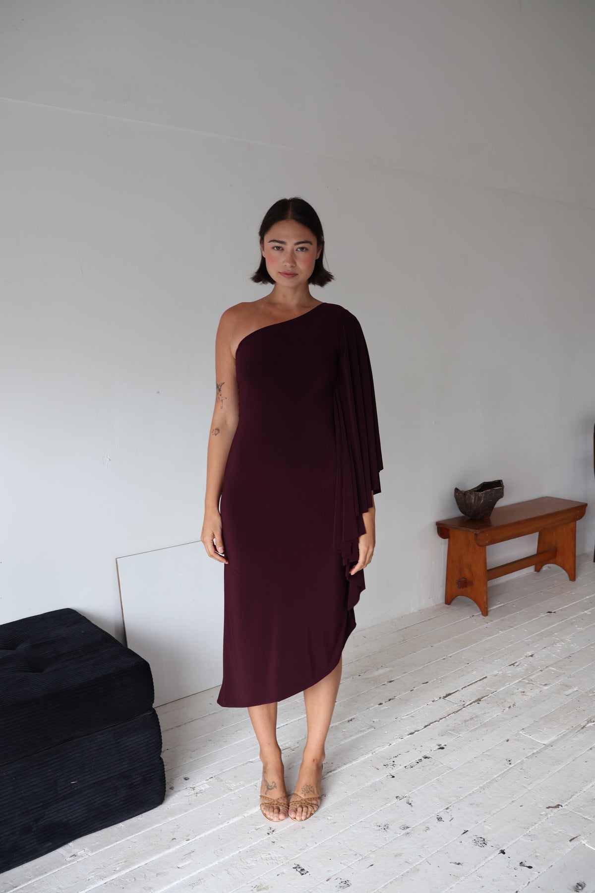 Maya Midi Dress - Plum