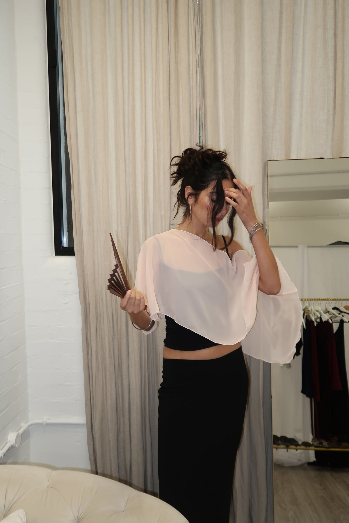 Chiffon Poncho - Peach image 6