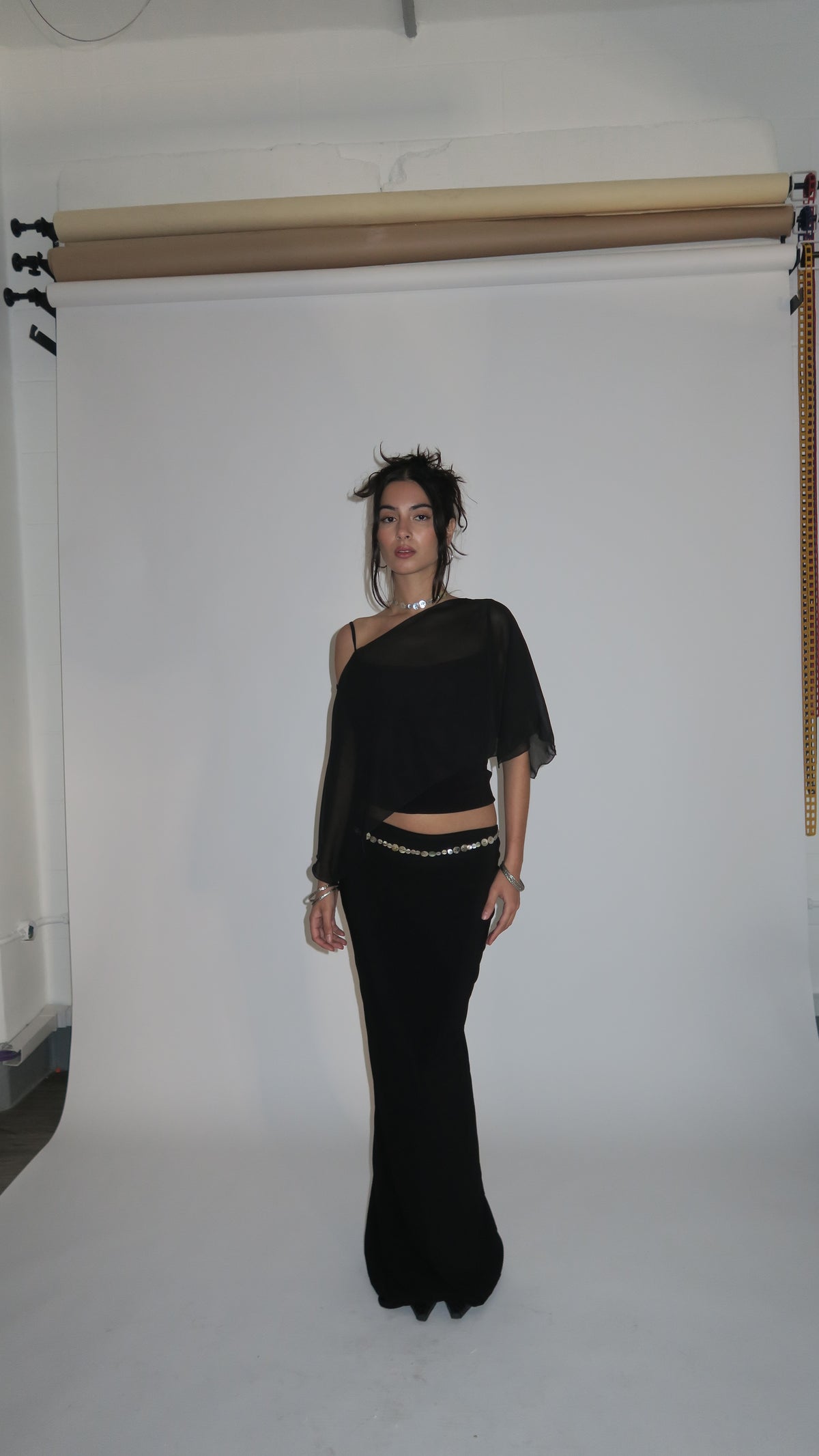 Chiffon Poncho - Noir image 2