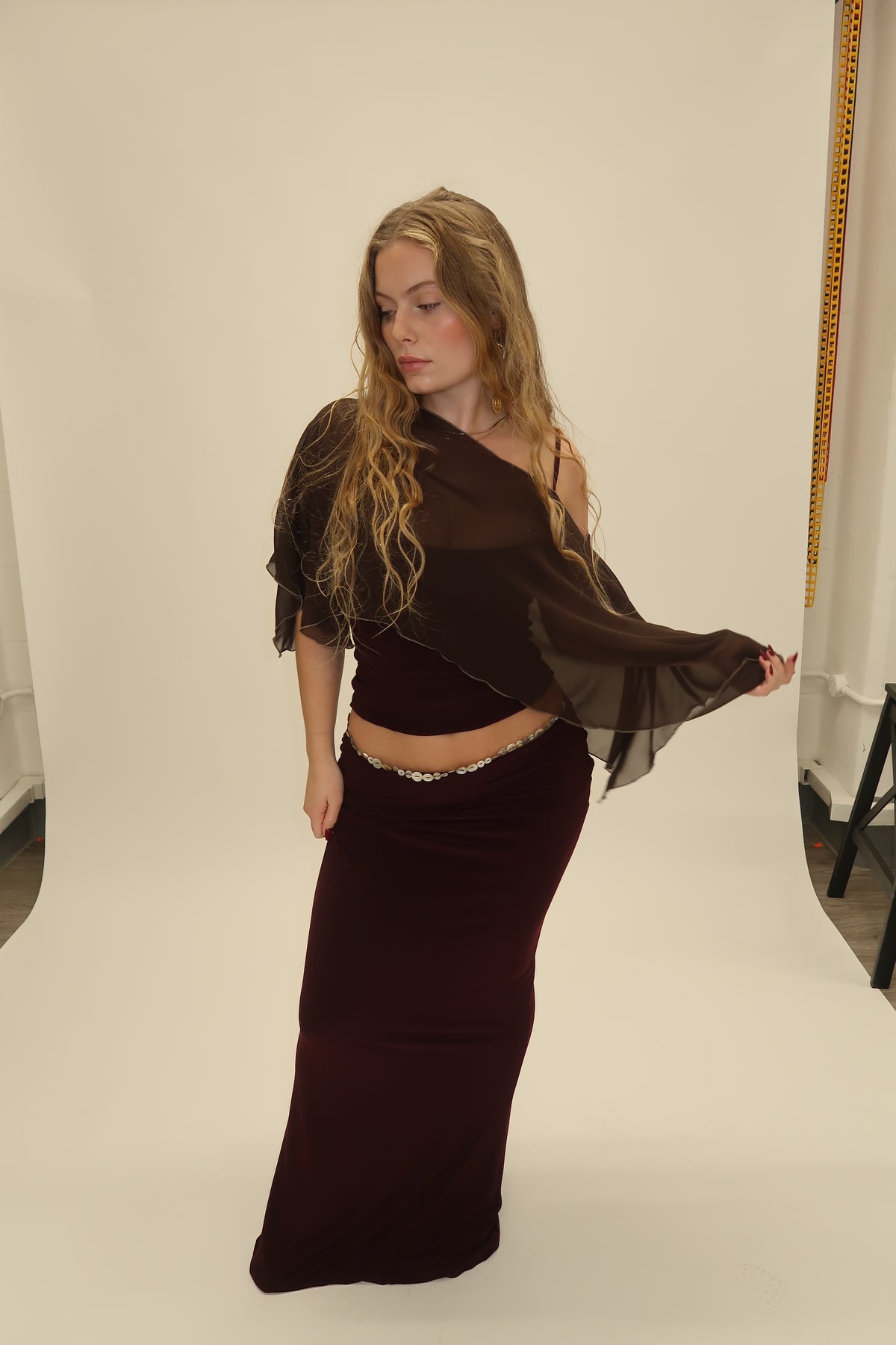 Chiffon Poncho - Espresso image 3