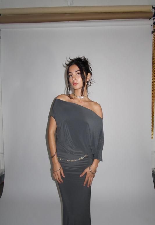 Sade Maxi Dress - Charcoal Grey image 3