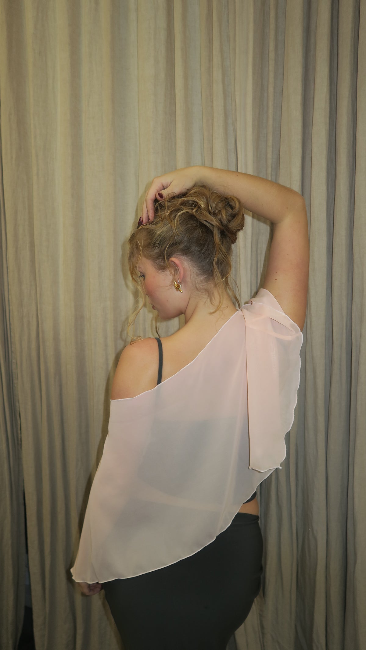 Chiffon Poncho - Peach image 5