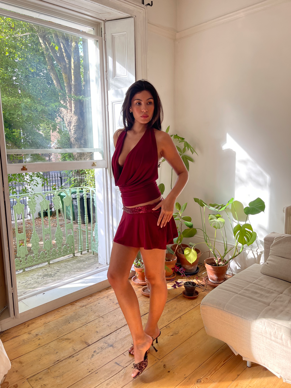 Short n' Sweet Mini Skirt - Cherry Red image 3