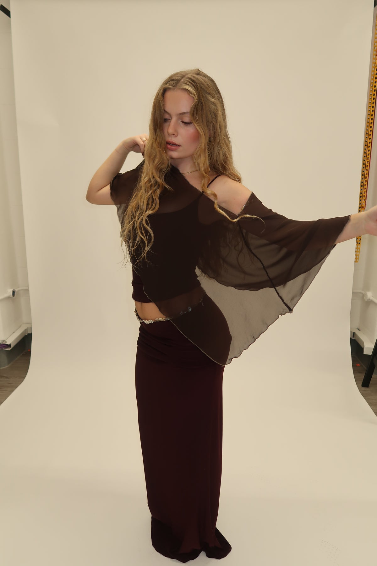 Chiffon Poncho - Espresso image 2