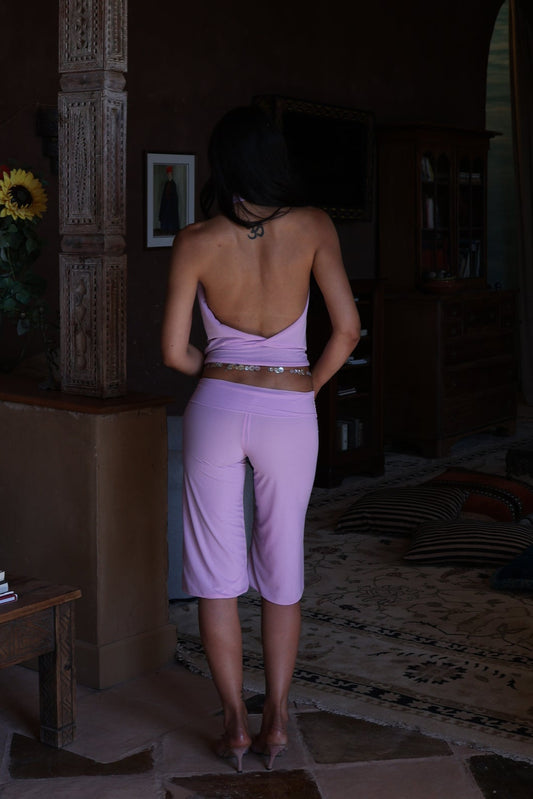 Chiffon Riva Capri Trousers - Paloma Pink image 1