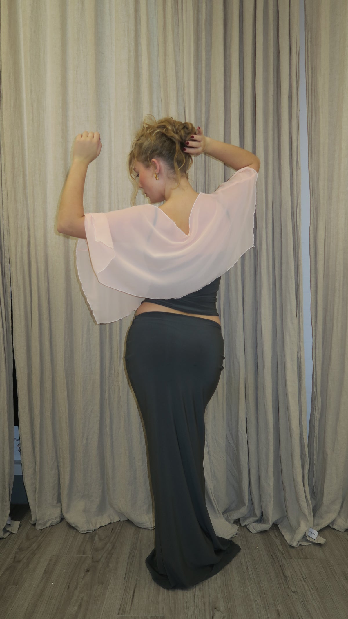 Chiffon Poncho - Peach image 11