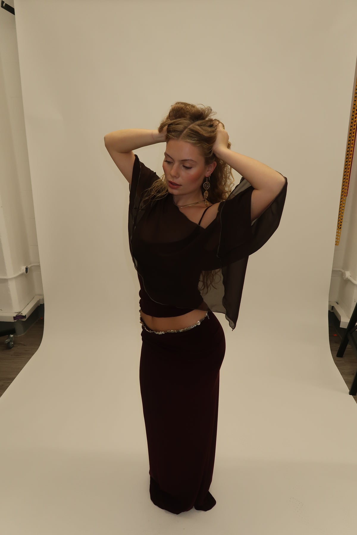 Chiffon Poncho - Espresso image 4