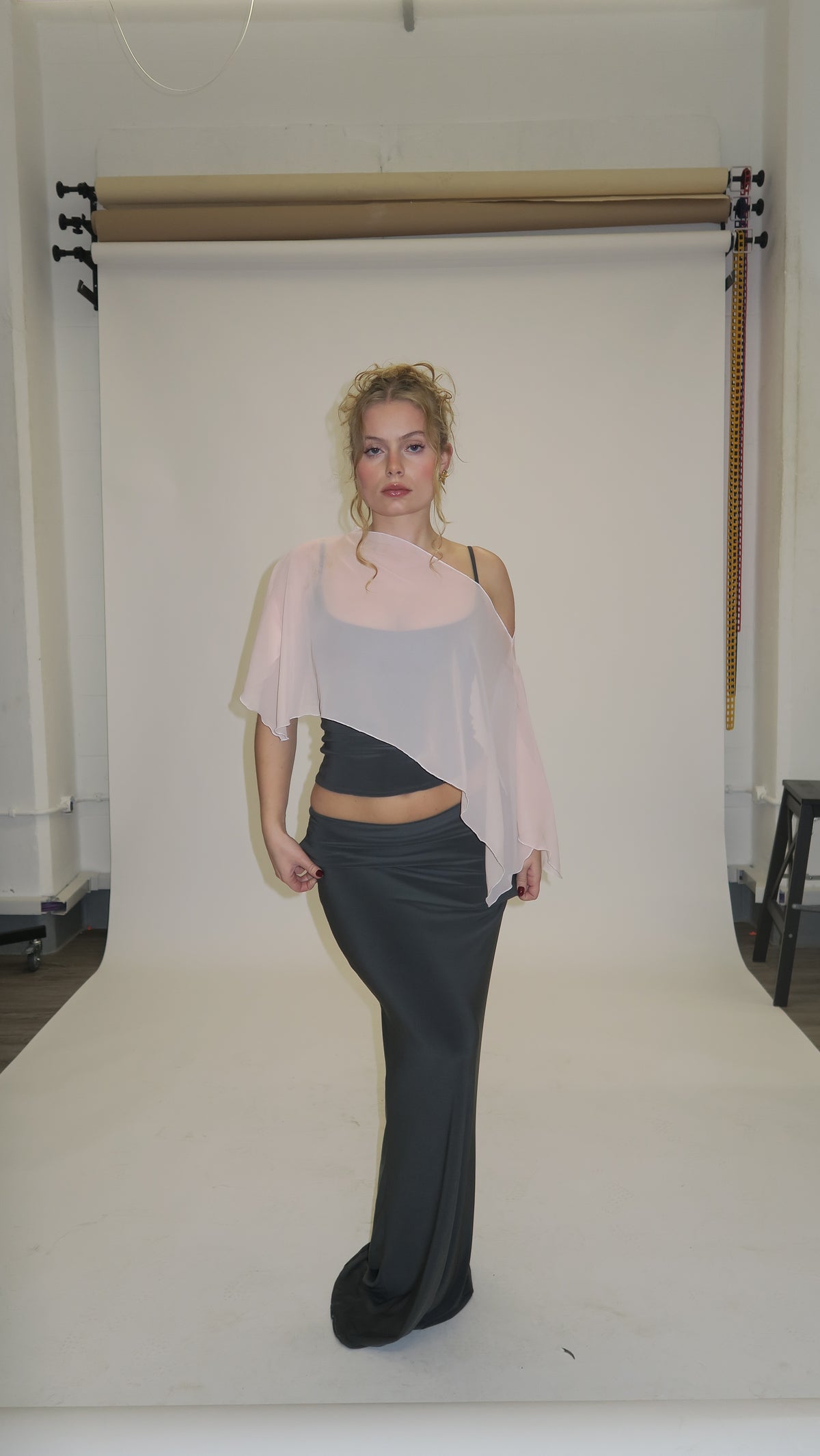 Chiffon Poncho - Peach image 2