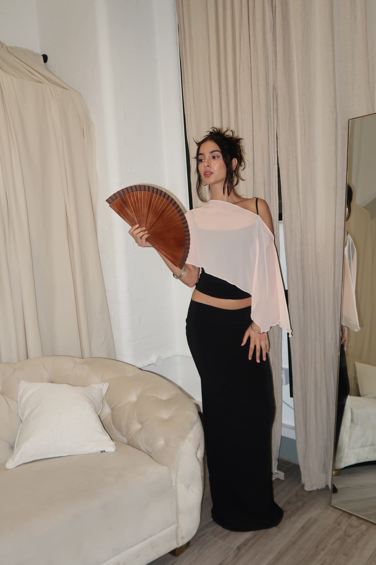 Chiffon Poncho - Peach image 4