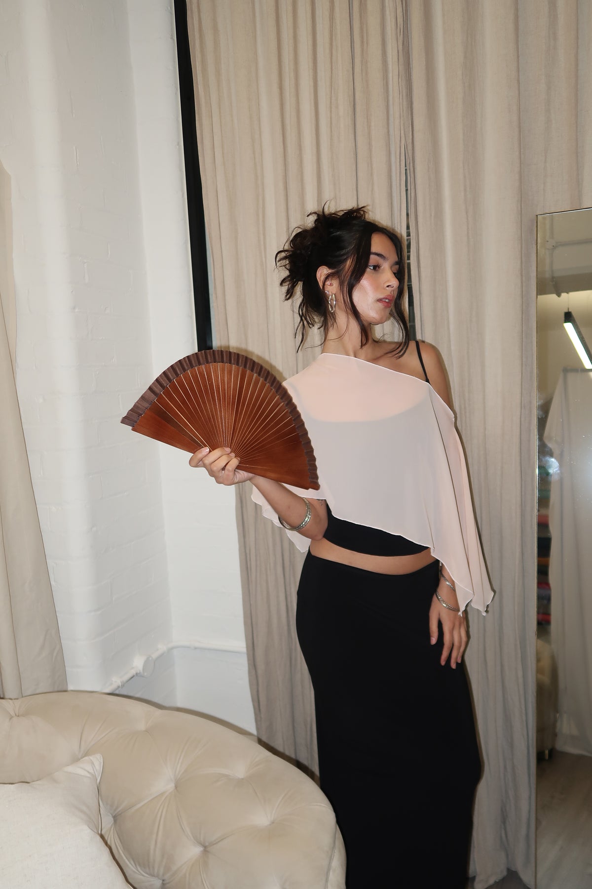 Chiffon Poncho - Peach image 3