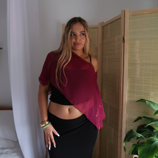 Chiffon Poncho - Raspberry image 0