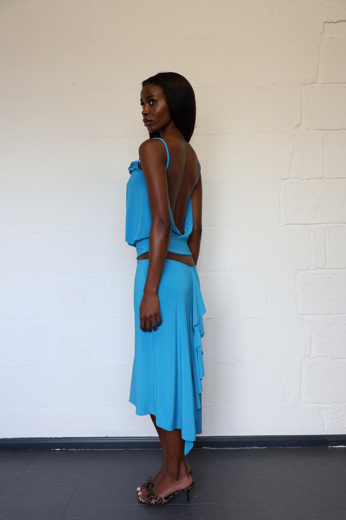 Valentina Midi Skirt - Aqua