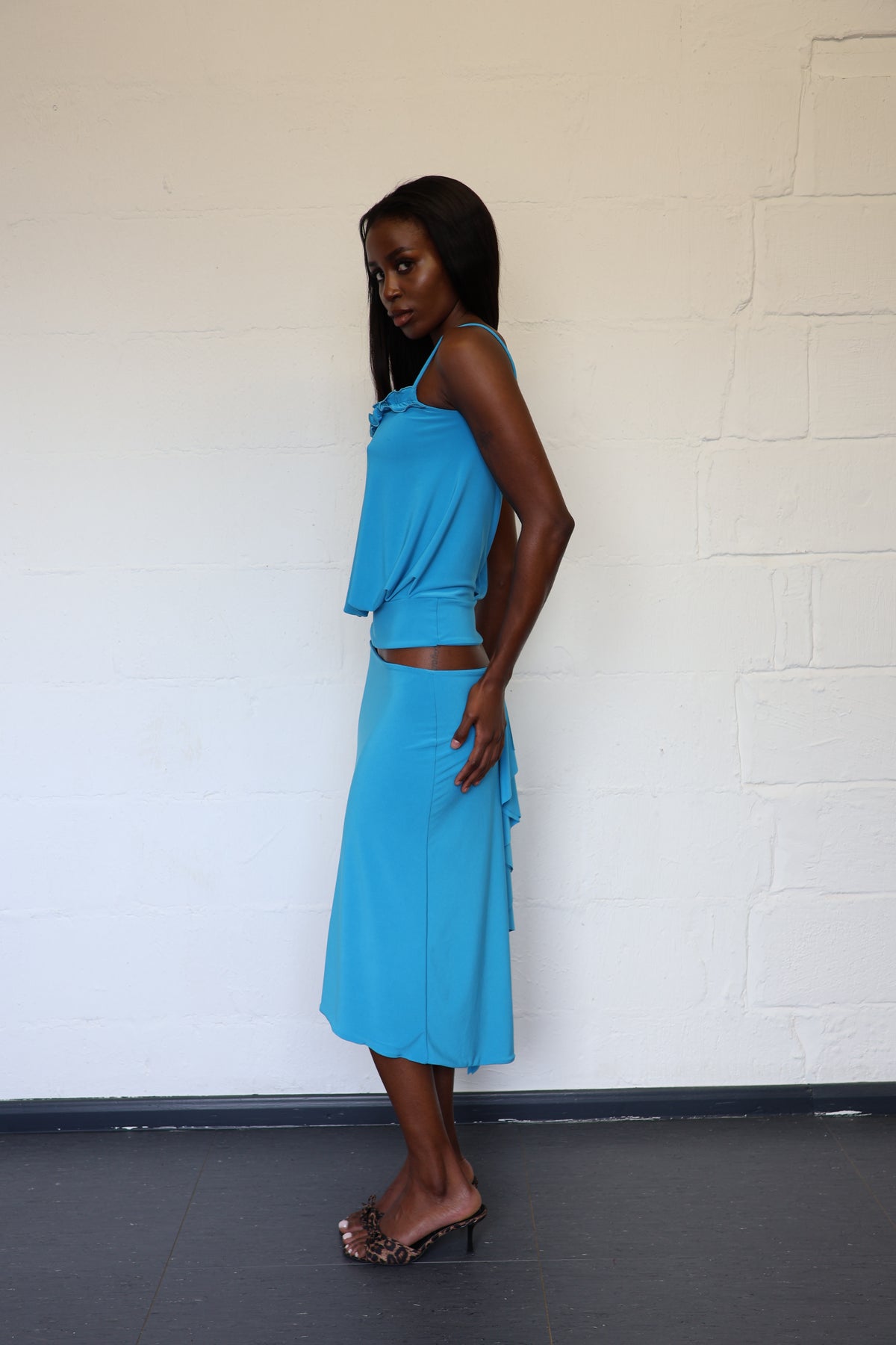 Valentina Midi Skirt - Aqua