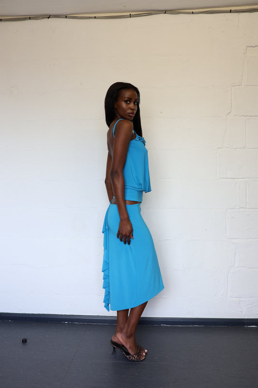 Valentina Midi Skirt - Aqua