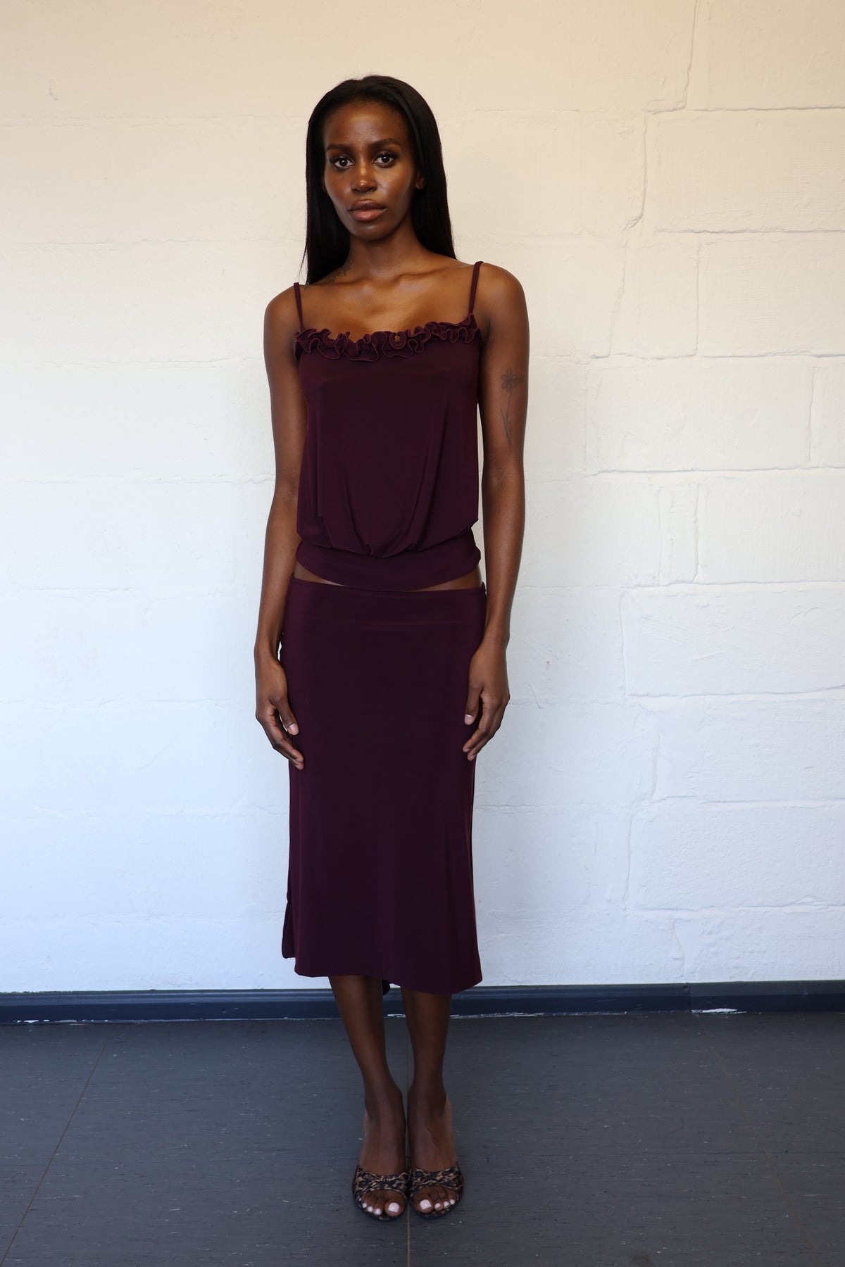 Valentina Midi Skirt - Plum