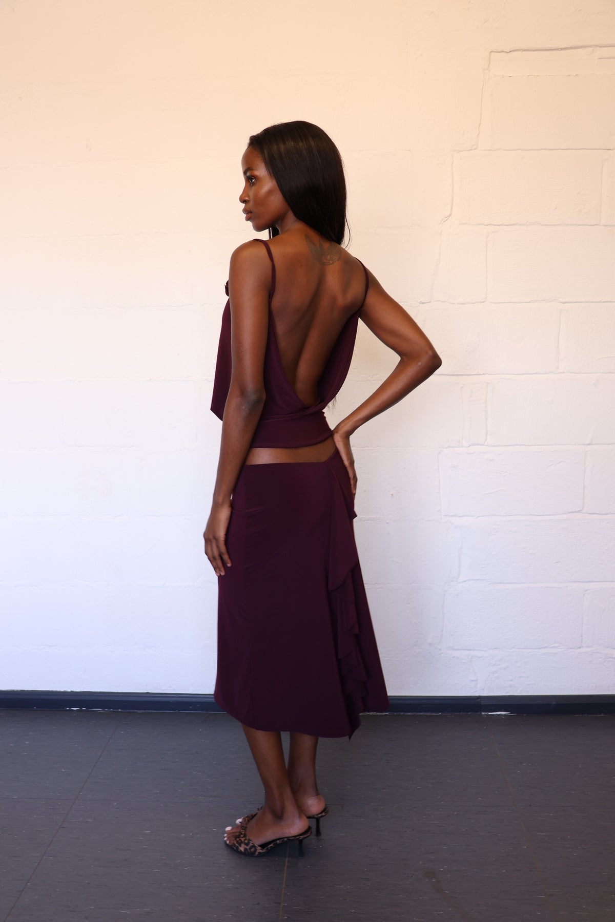 Valentina Midi Skirt - Plum