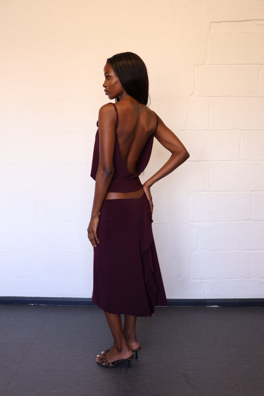 Valentina Midi Skirt - Plum