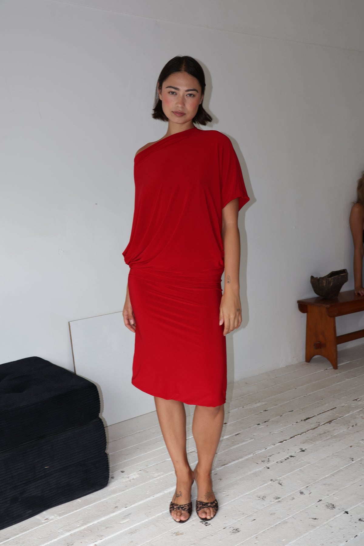 Still a Tease Midi Dress - Crimson Kiss