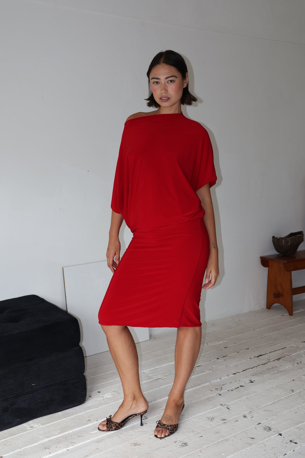 Still a Tease Midi Dress - Crimson Kiss