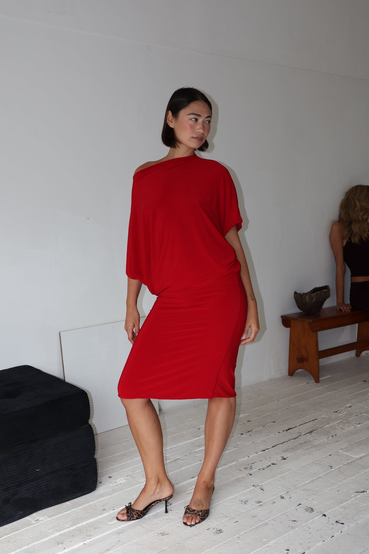 Still a Tease Midi Dress - Crimson Kiss