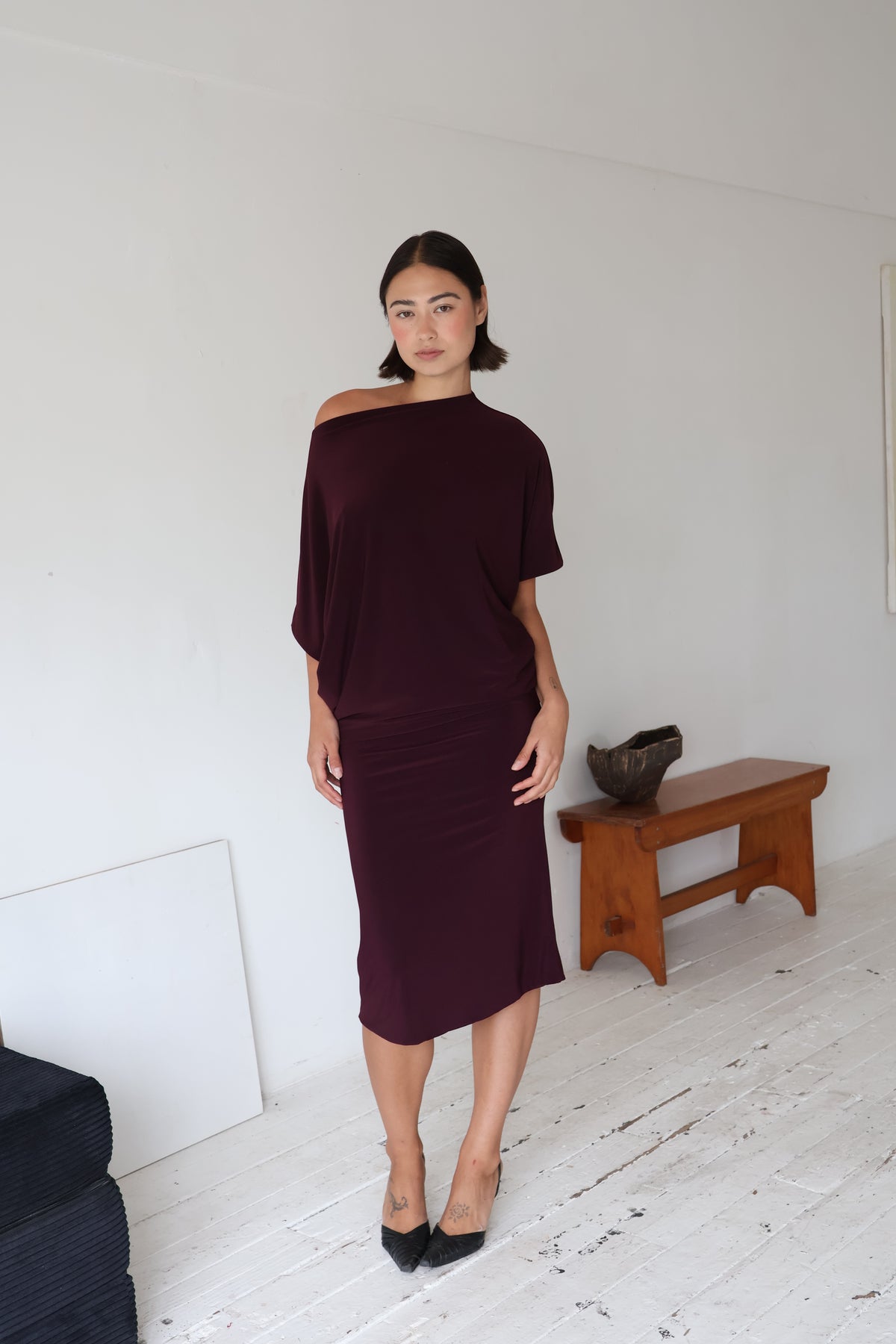 Still a Tease Midi Dress - Plum
