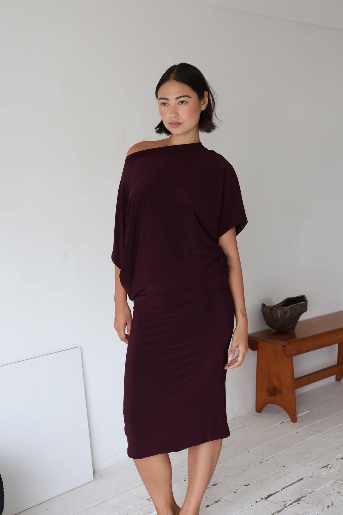 Still a Tease Midi Dress - Plum