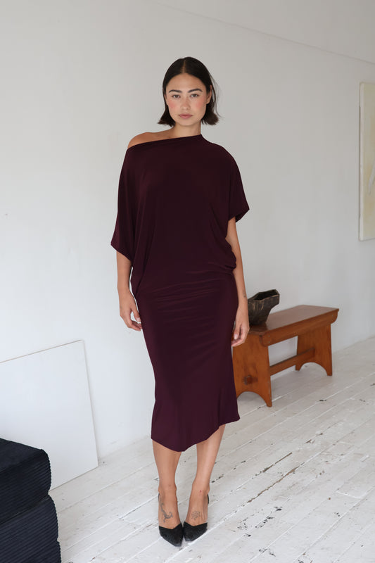 Still a Tease Midi Dress - Plum
