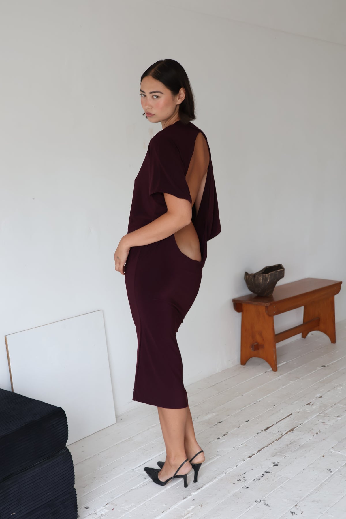 Still a Tease Midi Dress - Plum
