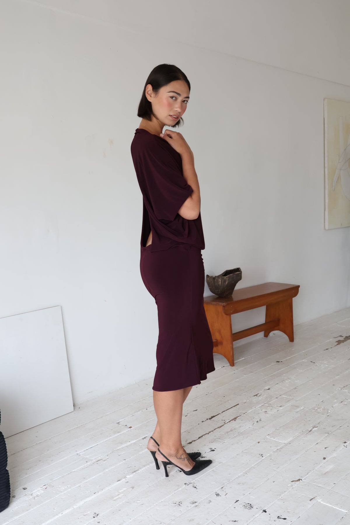 Still a Tease Midi Dress - Plum
