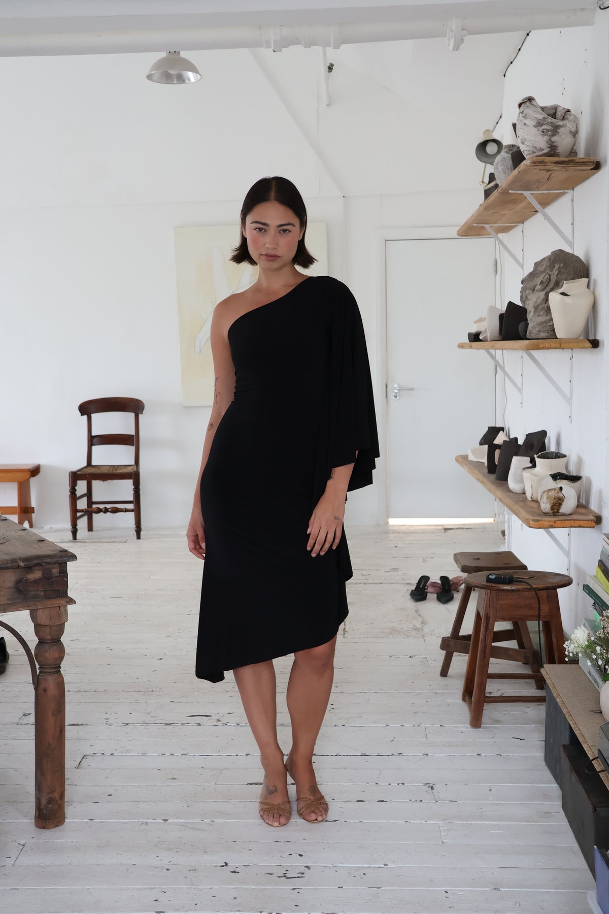 Maya Midi Dress - Noir