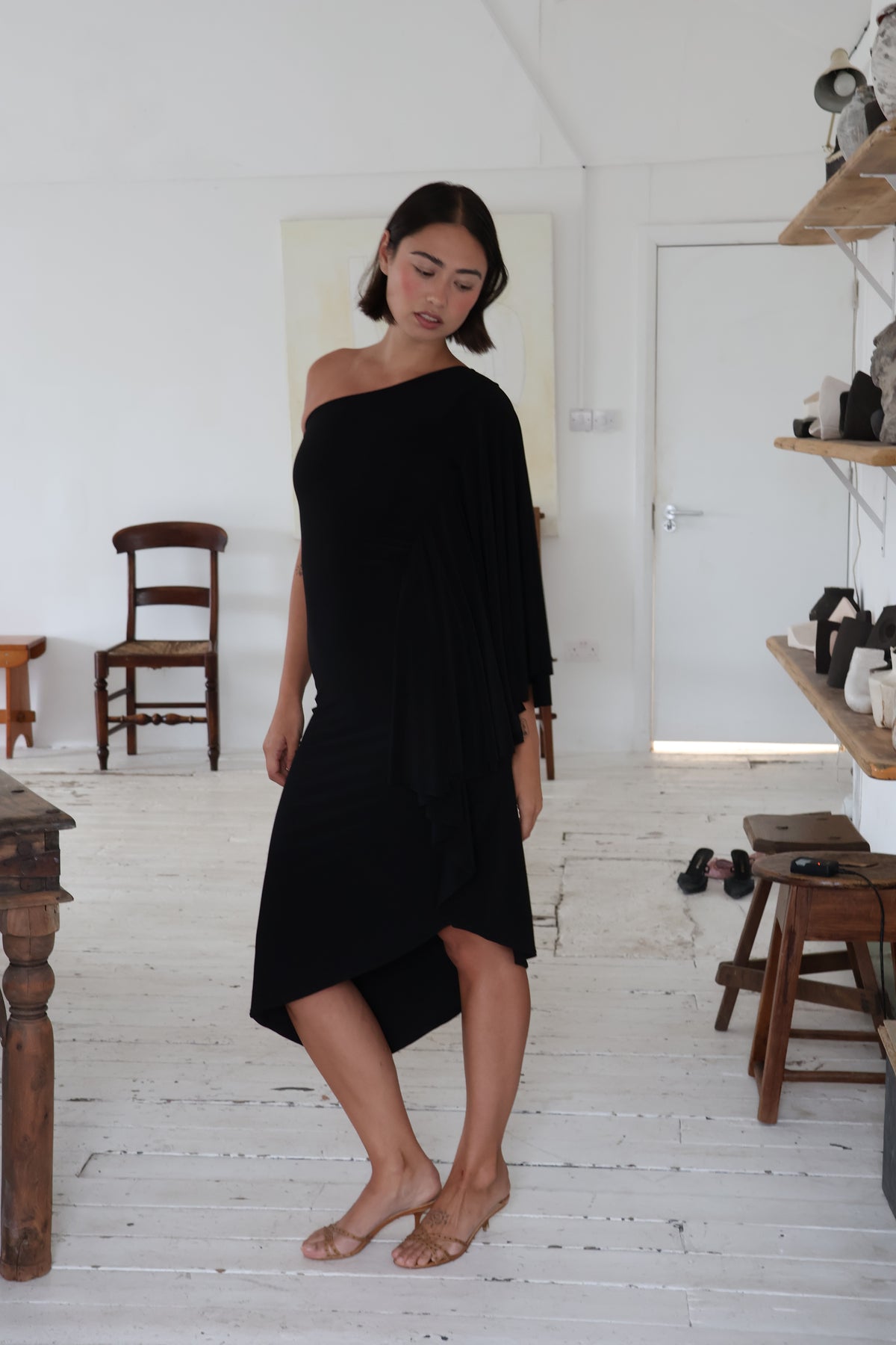 Maya Midi Dress - Noir