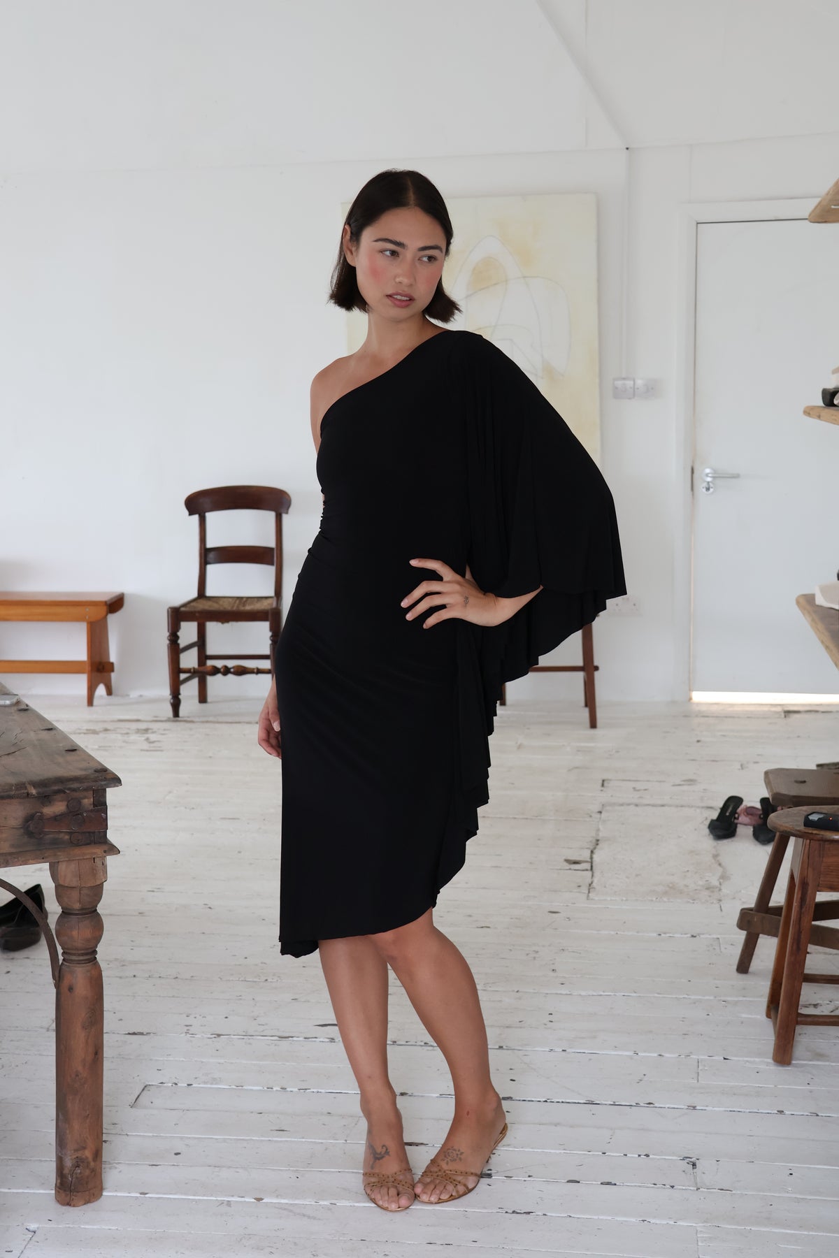 Maya Midi Dress - Noir