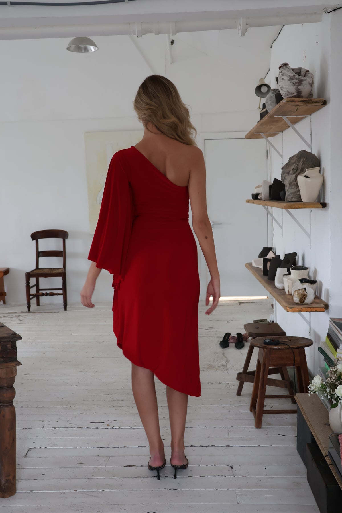 Maya Midi Dress - Crimson Kiss