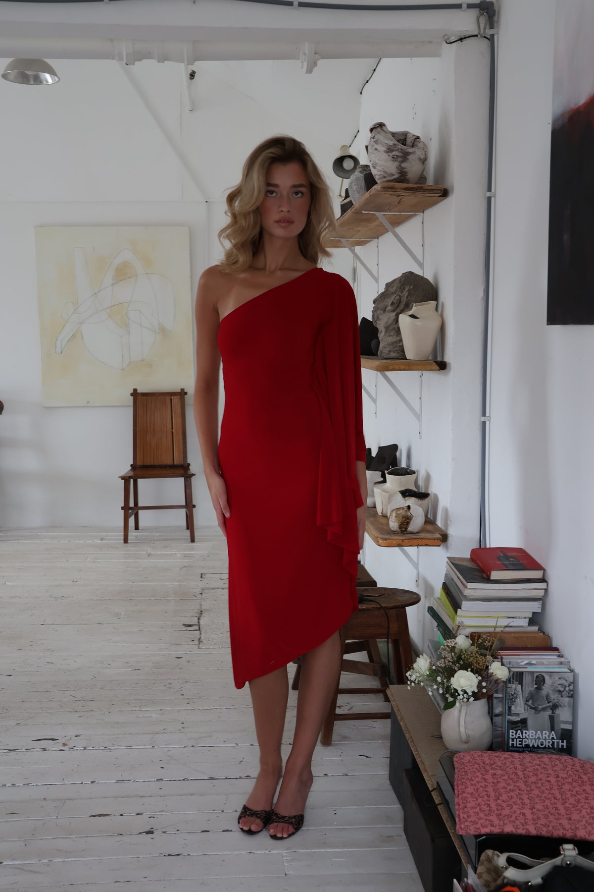 Maya Midi Dress - Crimson Kiss