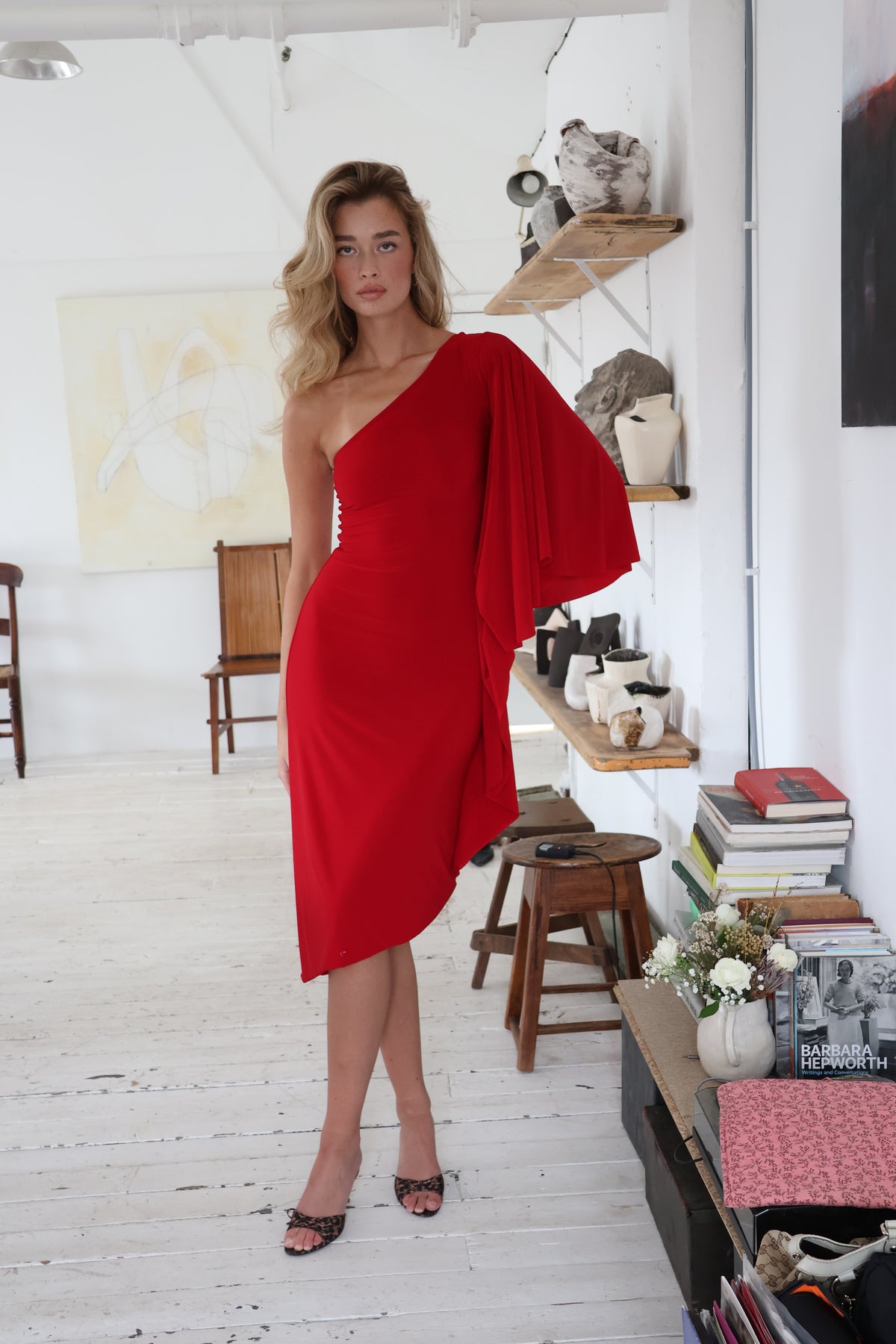Maya Midi Dress - Crimson Kiss
