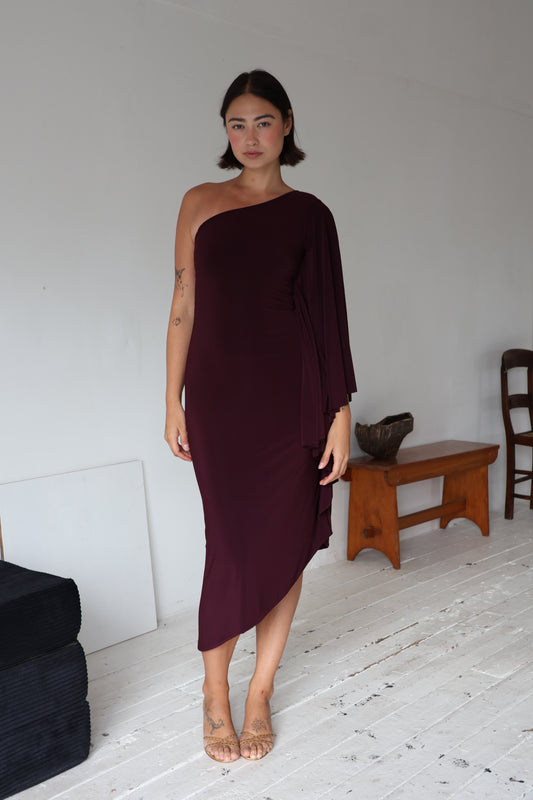 Maya Midi Dress - Plum