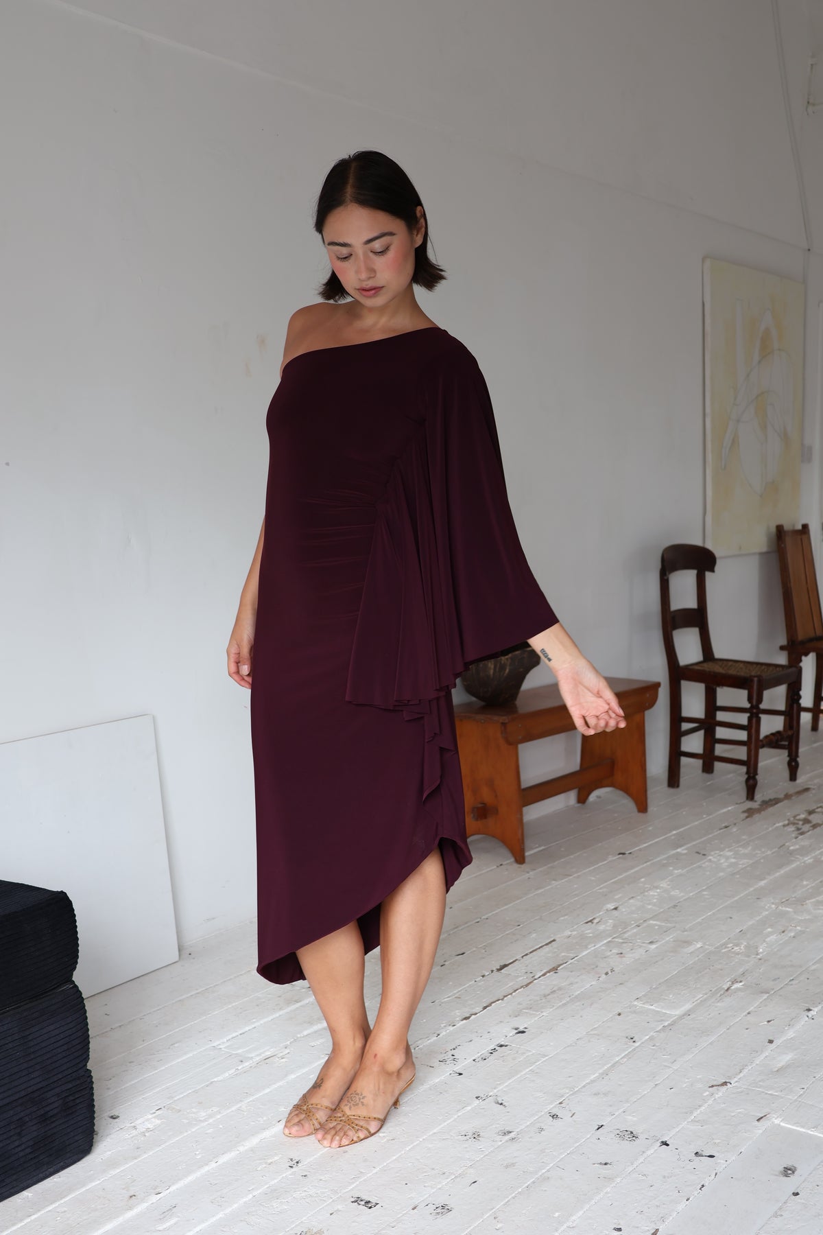Maya Midi Dress - Plum
