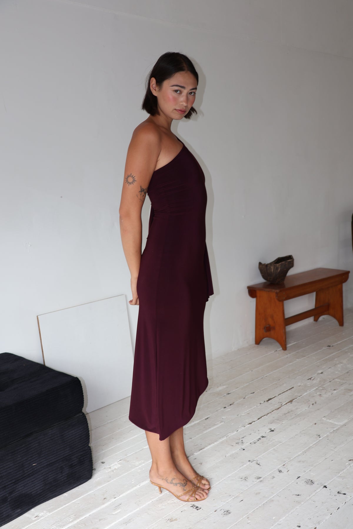 Maya Midi Dress - Plum