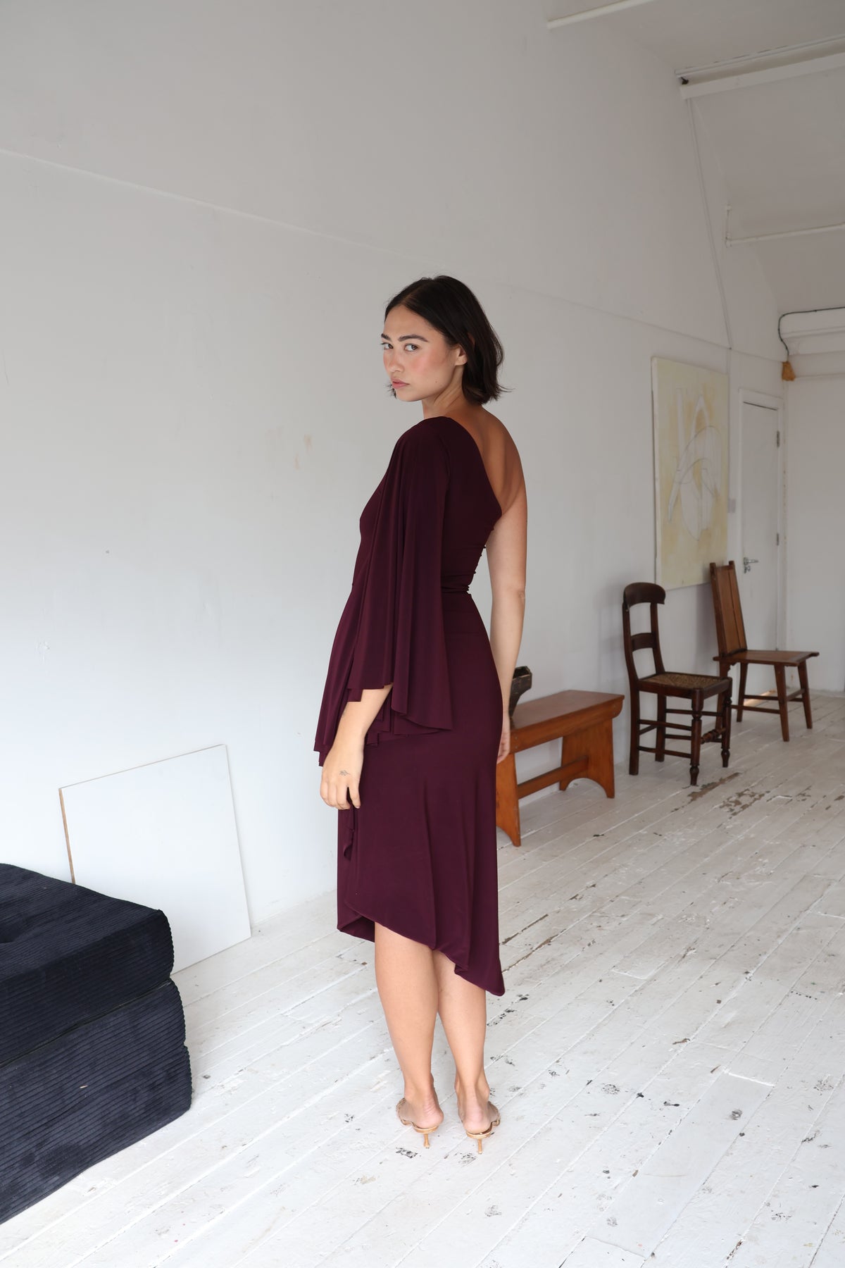 Maya Midi Dress - Plum