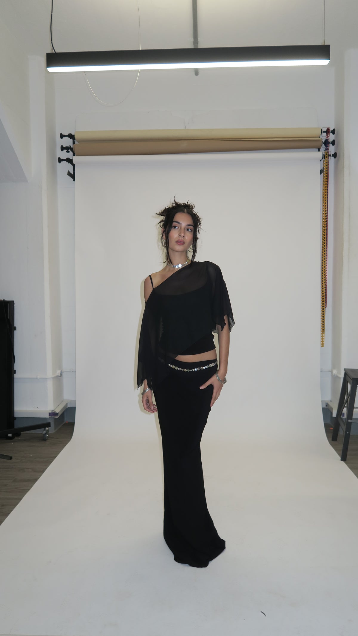 Chiffon Poncho - Noir image 4