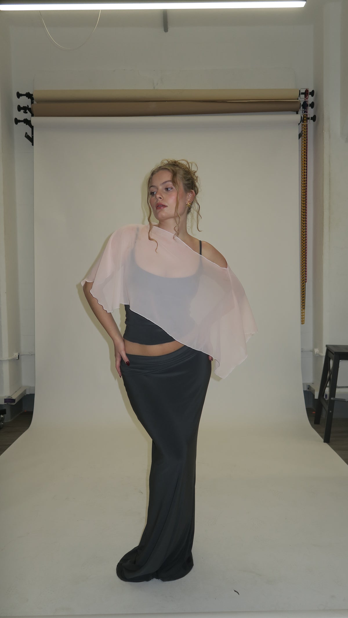 Chiffon Poncho - Peach image 8