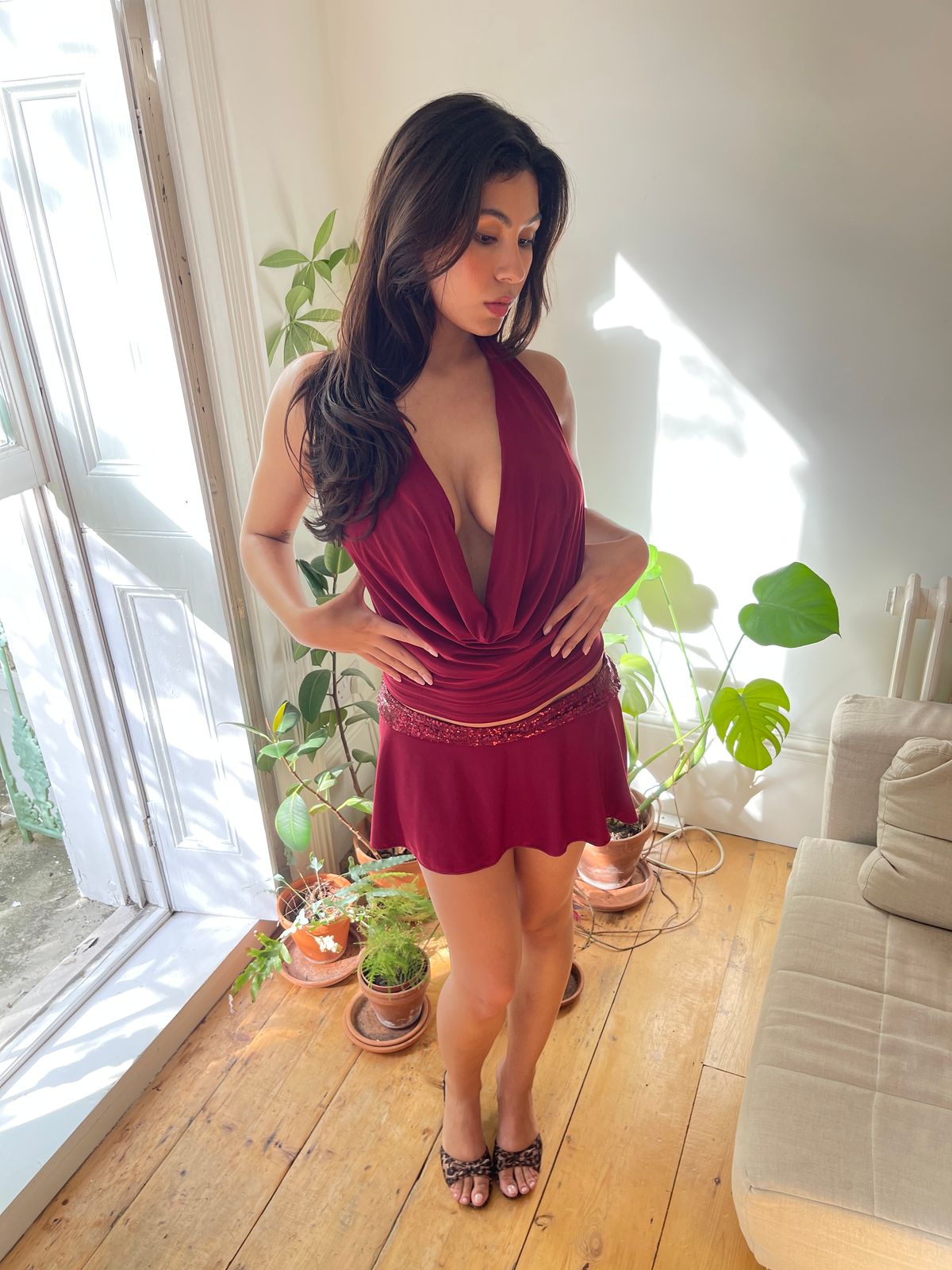 Short n' Sweet Mini Skirt - Cherry Red image 5