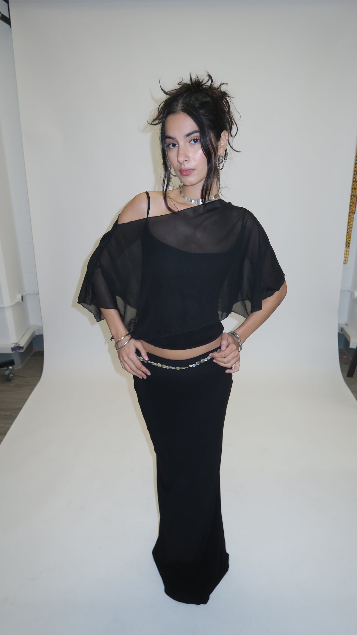 Chiffon Poncho - Noir image 5