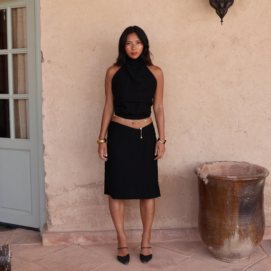 Crochet Florina Midi Skirt - Noir image 0