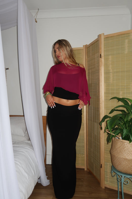Chiffon Poncho - Raspberry image 1